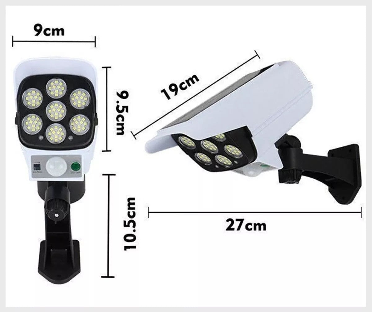 SolarGuard Pro - Iluminación inteligente con efecto disuasivo 3 en 1